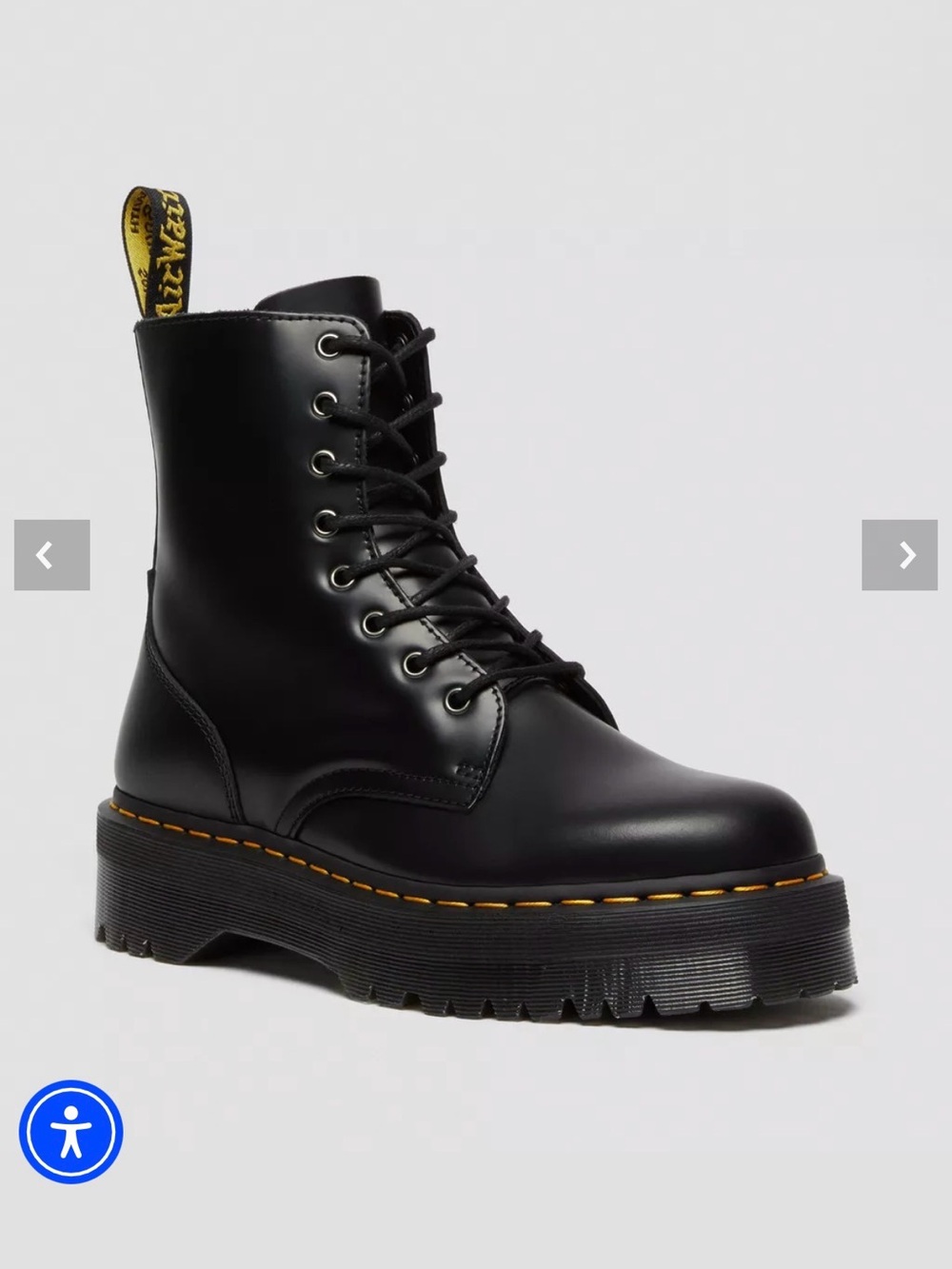 Dr. Martens Boots Jadon Platform  Black Leather Women 7 Men 6 UK 5 EU 38